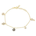 Silberne Charm Nazar Armbandekette aus 925er Silber von Aurime mit detailliertem Nazar-Anhänger, modisch und schützend.
