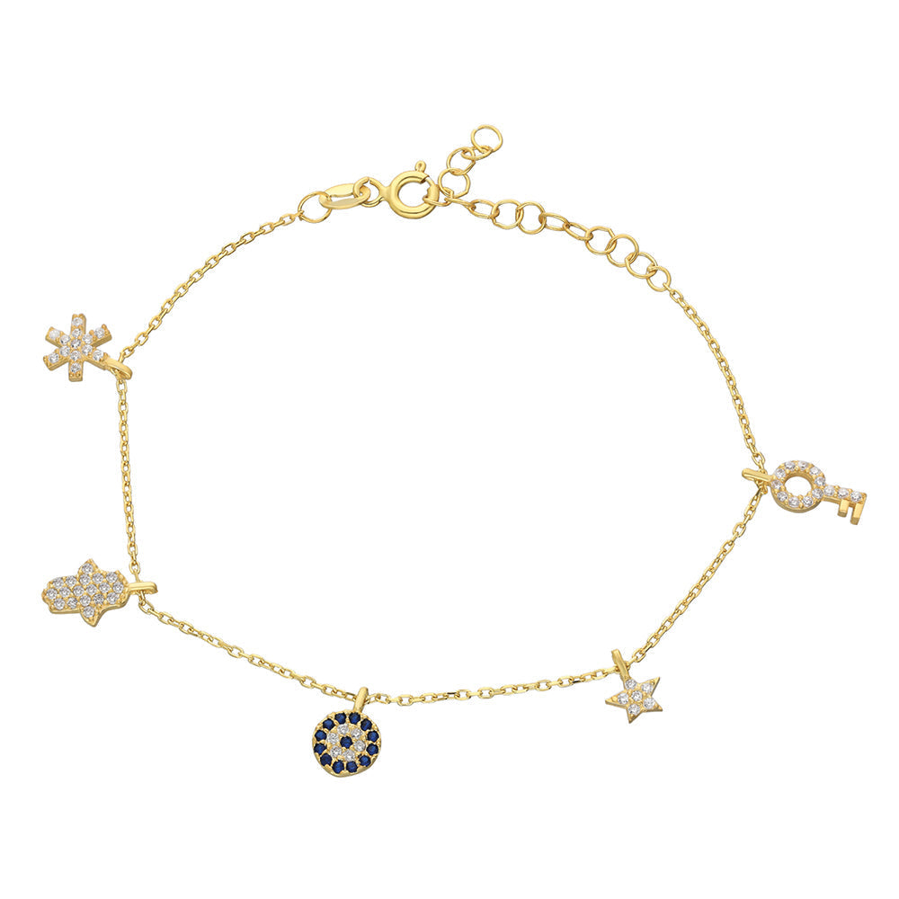 CHARM NAZAR ARMKETTE aus 925 Silber - Eleganter Halskette - AURIME