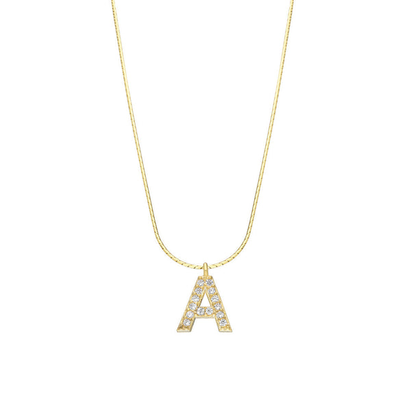 ZIRKONIA LETTER NECKLACE ITALI MINI aus 925 Silber - Hochwertiger Schmuck - AURIME