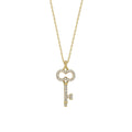 Silberne Schlüssel-Halskette mit funkelnden Zirkonia-Steinen, 925er Sterlingsilber, von AURIME.