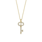 SCHLÜSSEL HALSKETTE MIT ZIRKONIA aus 925 Silber - Eleganter Halskette - AURIME