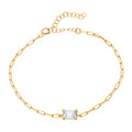 Baguette Armkette II aus 925 Silber von AURIME, elegantes Armband mit baguetteförmigen Edelsteinen und filigraner Verarbeitung