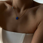 FATIMAS HAND OPAL KETTE MIT NAZAR AUGENKETTE DUNKELBLAU aus 925 Silber - Eleganter Halskette - AURIME