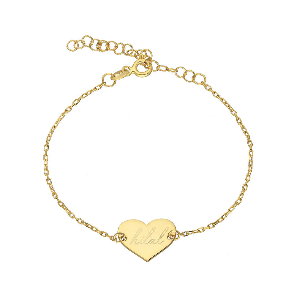 HERZ NAMENSARMKETTE aus 925 Silber - Eleganter Halskette - AURIME