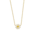 Minimalistische Daisy-Halskette aus 925 Silber von AURIME, detailreiche Blüte mit feinem Kettenanhänger.