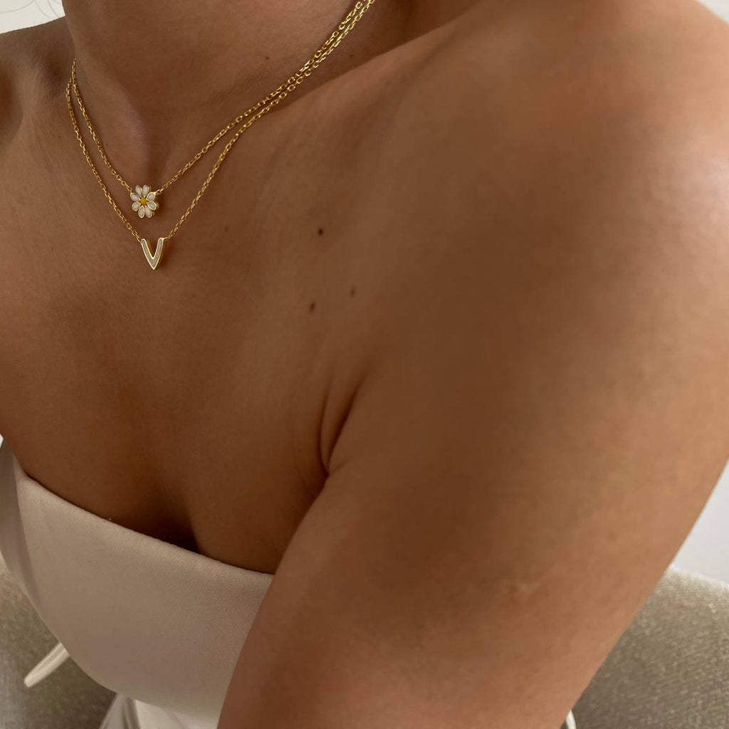 MINIMAL DAISY HALSKETTE aus 925 Silber - Eleganter Halskette - AURIME