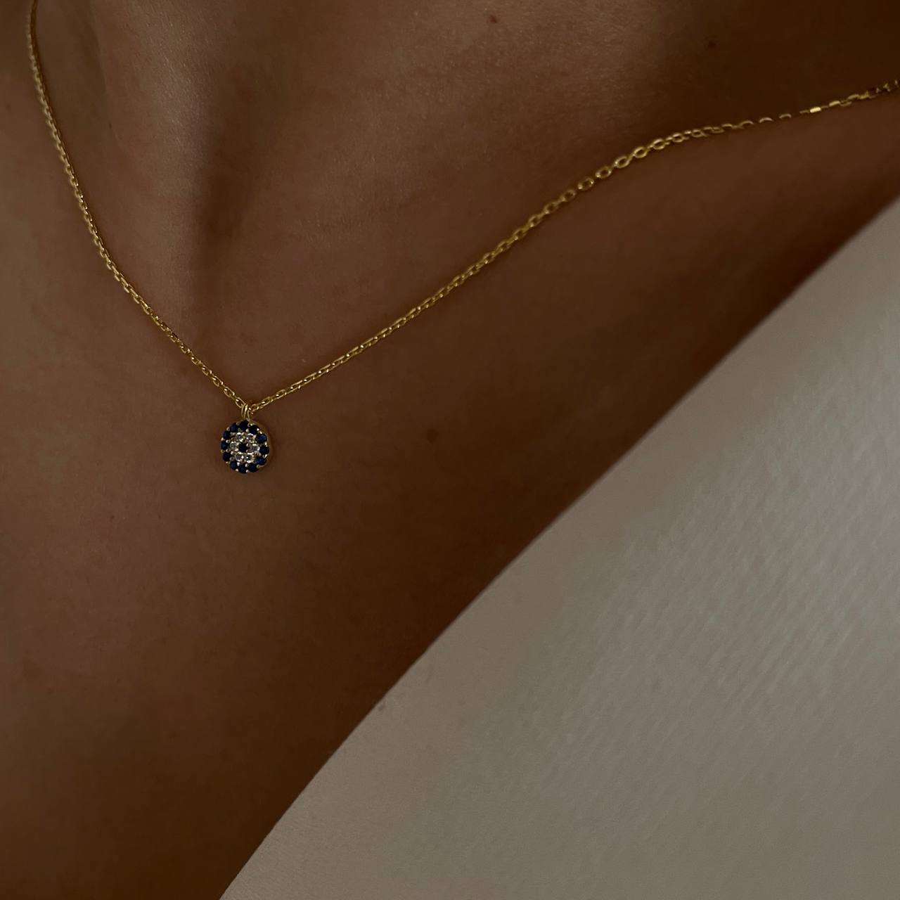 MINI NAZAR ZIRKONIA HALSKETTE aus 925 Silber - Eleganter Halskette - AURIME