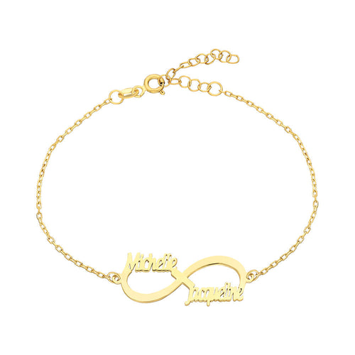 Silberarmkette Infinity aus 925er Silber von AURIME, detailreiche kette mit Infinity-Anhänger auf weißem Hintergrund