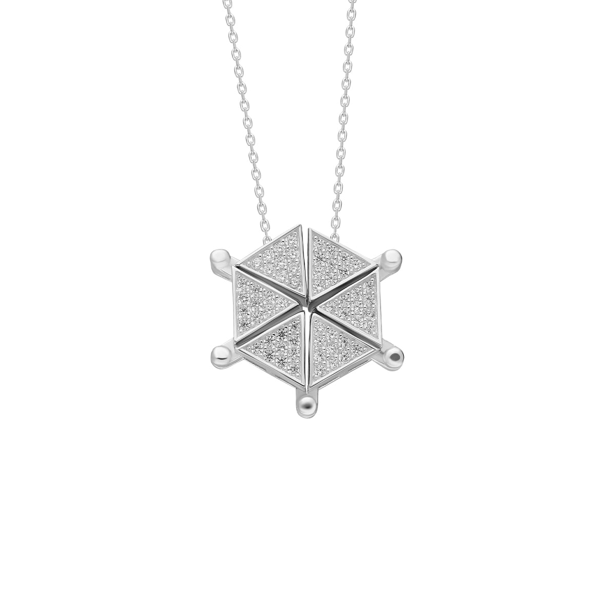MAGNET DREIECK HALSKETTE aus 925 Silber - Eleganter Halskette - AURIME