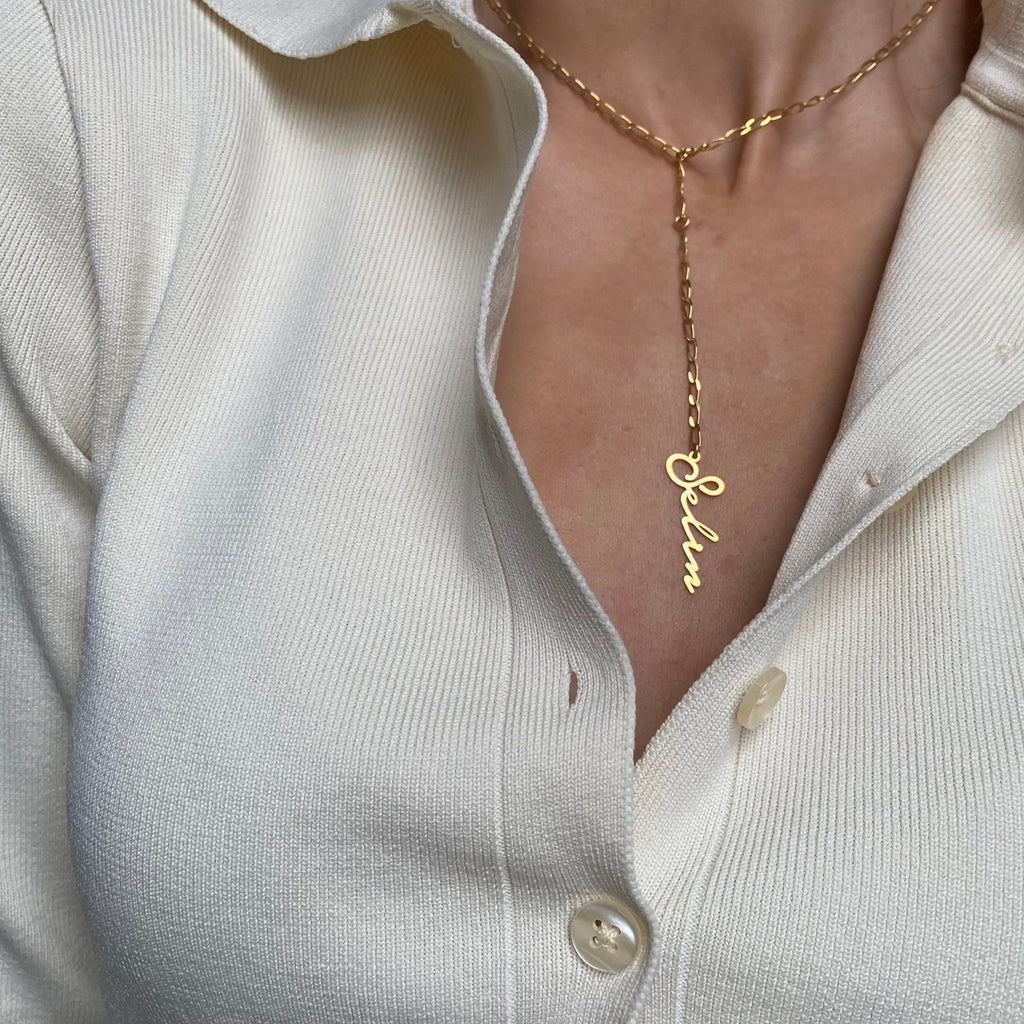 SIGNATUR NAMENSKETTE SELDOM aus 925 Silber - Eleganter Halskette - AURIME