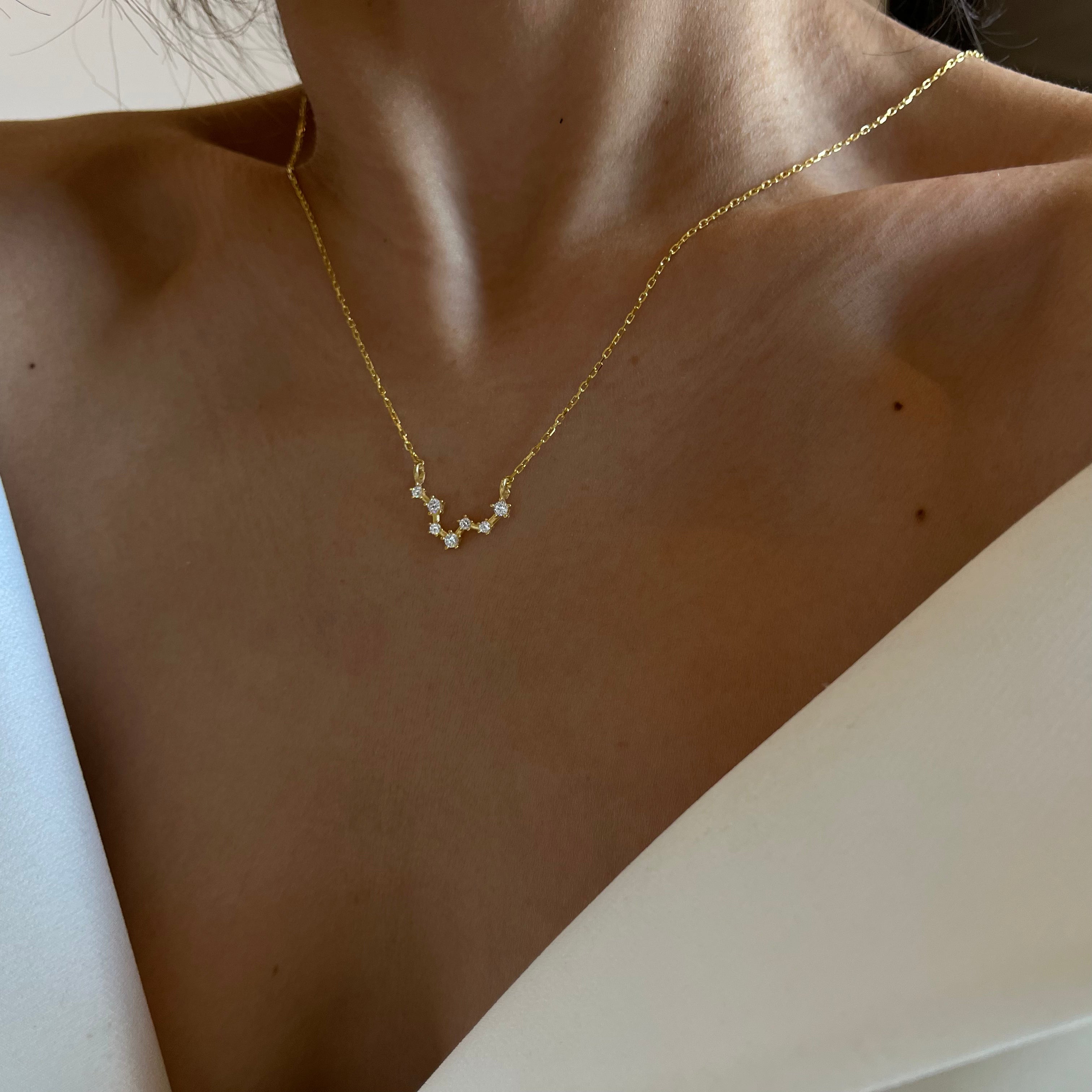 STERNZEICHEN HALSKETTE aus 925 Silber - Eleganter Halskette - AURIME