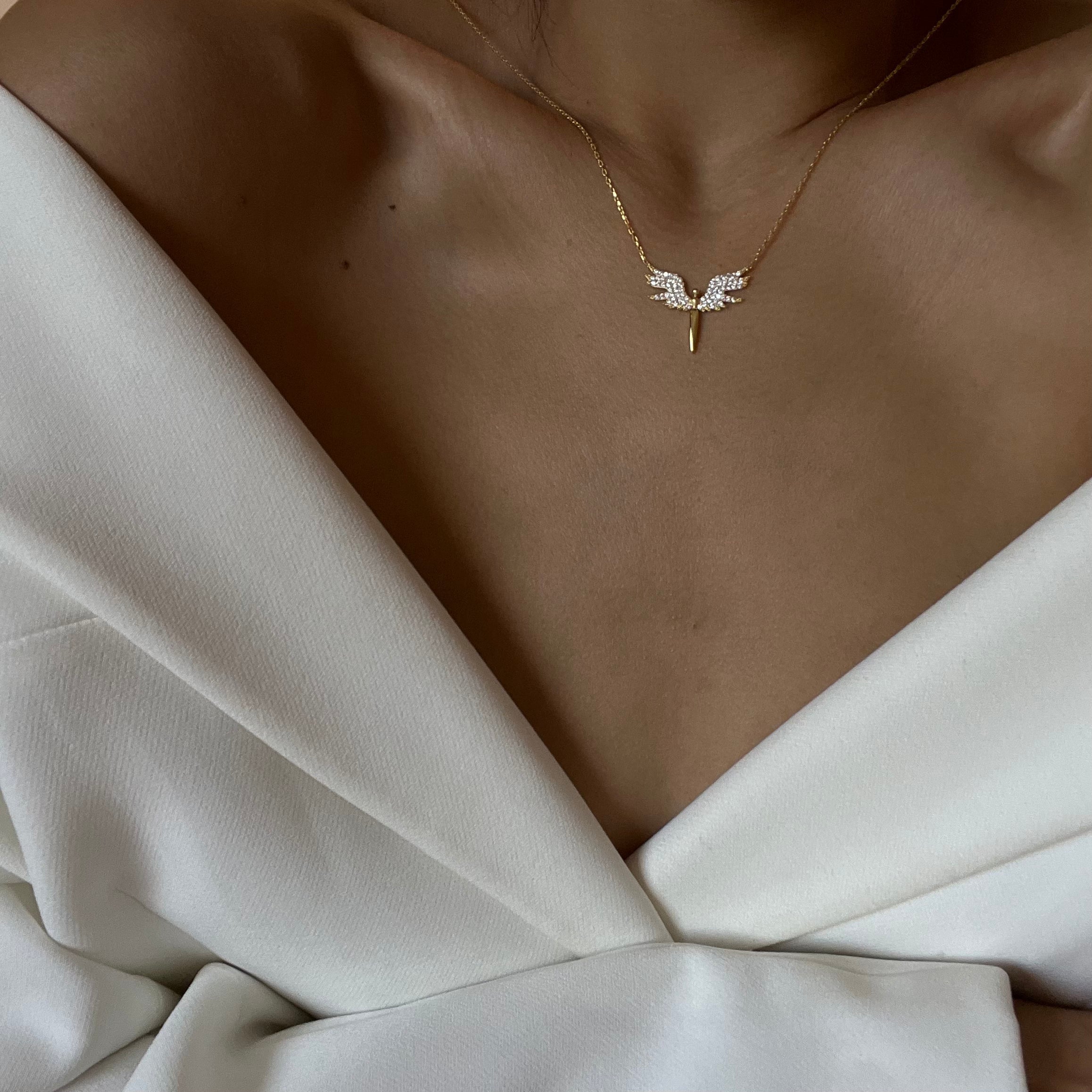 MINI SCHUTZENGELS KETTE TRUST aus 925 Silber - Eleganter Halskette - AURIME