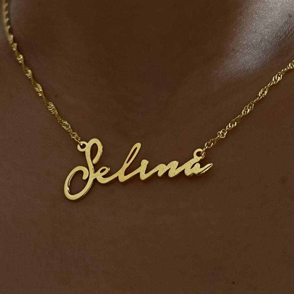 WAVE NAMENSKETTE aus 925 Silber - Eleganter Halskette - AURIME