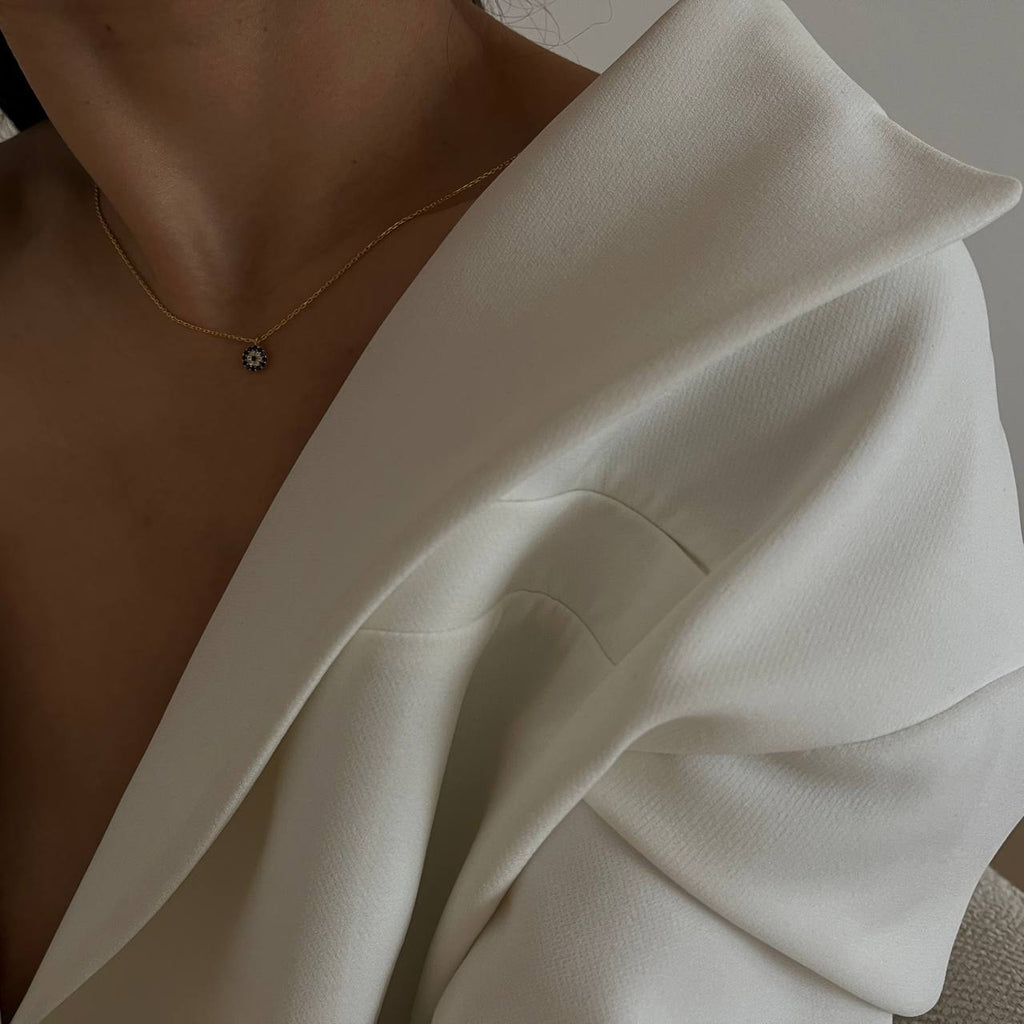 MINI NAZAR ZIRKONIA HALSKETTE aus 925 Silber - Eleganter Halskette - AURIME