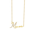 Silberne MOM-Halskette aus 925er Silber von AURIME, detailreiche Kette mit graviertem MOM-Anhänger, eleganter Schmuck für Damen