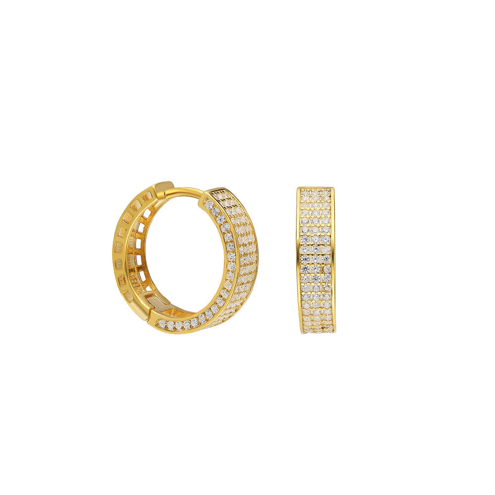 CREOLEN LUXUS OHRRINGE MIT ZIRKONIA aus 925 Silber - Eleganter Ohrringe - AURIME
