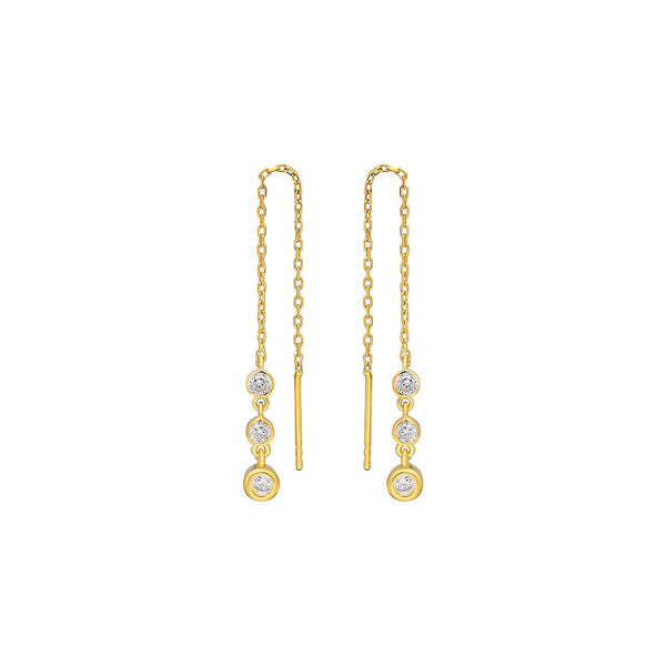Fiona Hängende Zirkonia Ohrringe aus 925 Silber von Aurime, elegante Ohrschmuck mit funkelnden Zirkonia Steinen