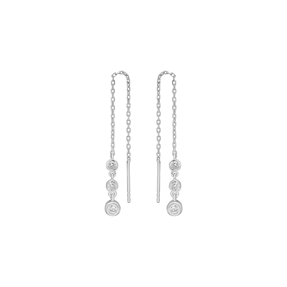 FIONA HÄNGEND ZIRKONIA OHRRING aus 925 Silber - Eleganter Ohrringe - AURIME
