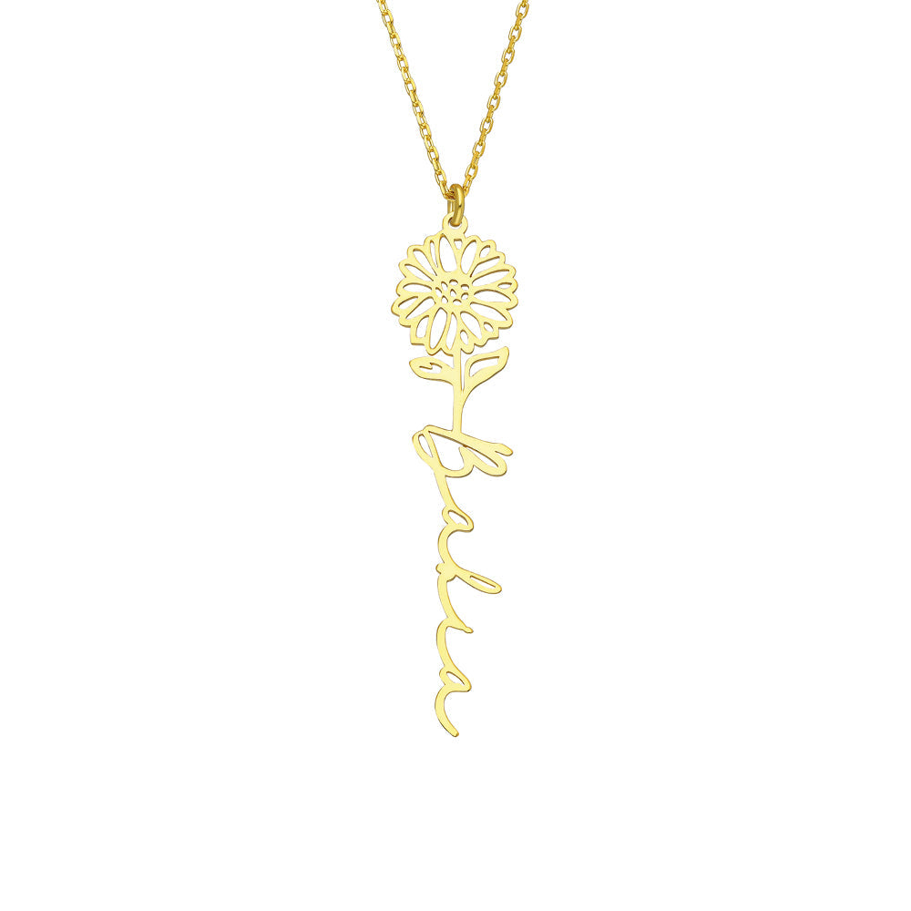 SONNENBLUME NAMENSKETTE aus 925 Silber - Eleganter Halskette - AURIME