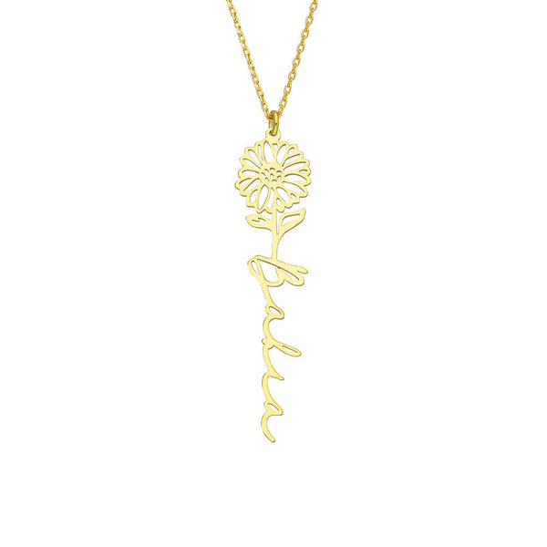 SONNENBLUME NAMENSKETTE aus 925 Silber - Eleganter Halskette - AURIME