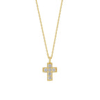 KREUZ KETTE MIT ZIRKONIA STEIN aus 925 Silber - Eleganter Halskette - AURIME