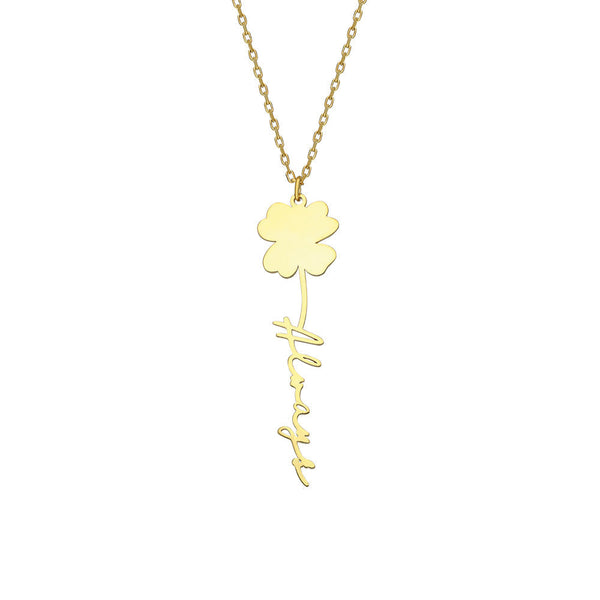 KLEEBLATT NAMENSKETTE aus 925 Silber - Eleganter Halskette - AURIME