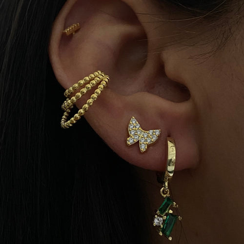 Silberne Butterfly-Ohrstecker von AURIME aus 925 Silber, detailreiche und elegante Schmuckstücke für das Ohr.