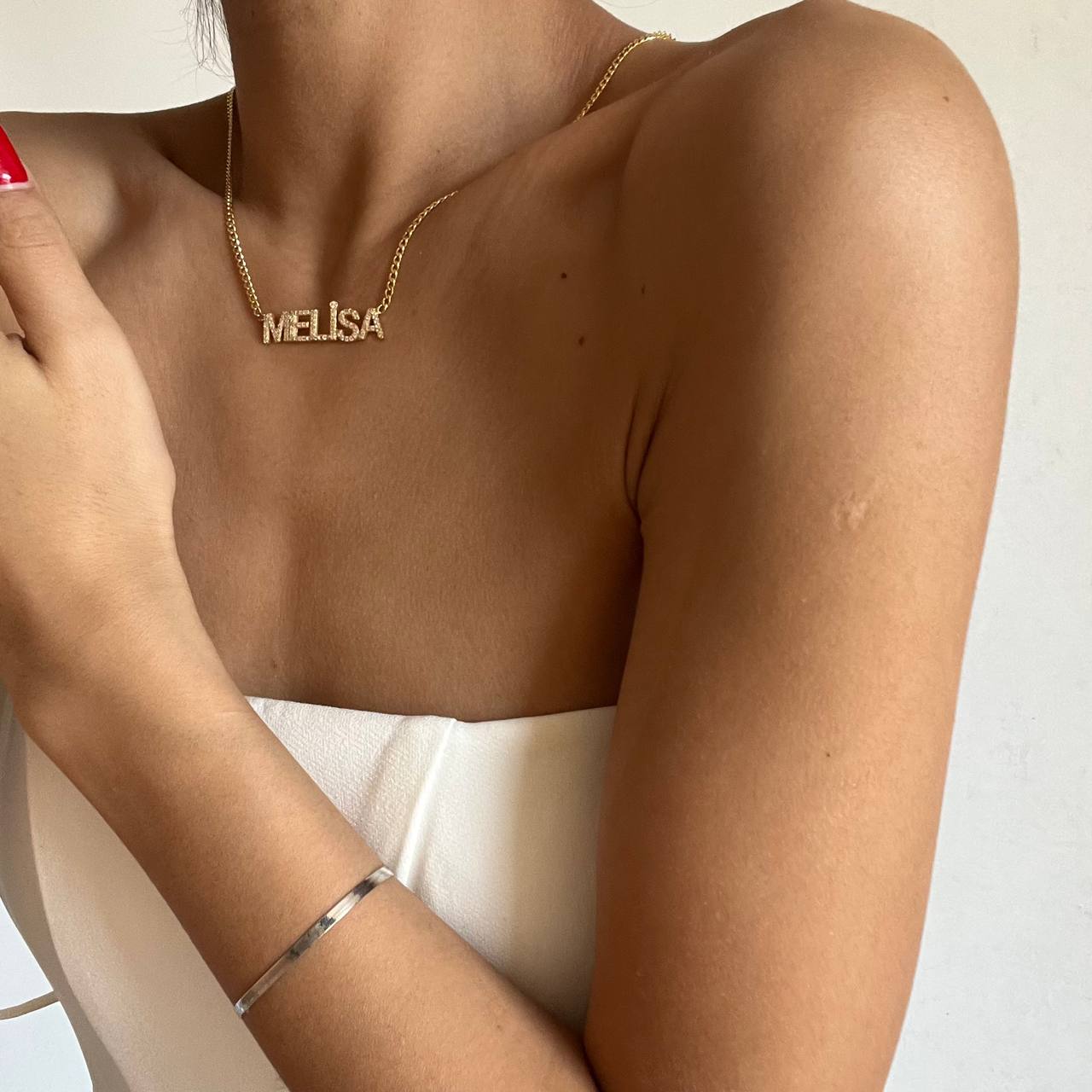 FULL ZIRKONIA NAMENSKETTE II aus 925 Silber - Eleganter Halskette - AURIME