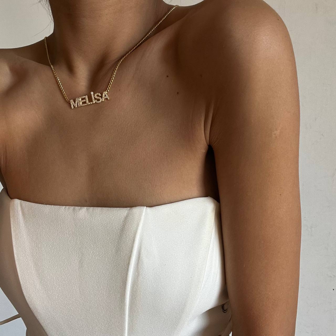 FULL ZIRKONIA NAMENSKETTE II aus 925 Silber - Eleganter Halskette - AURIME