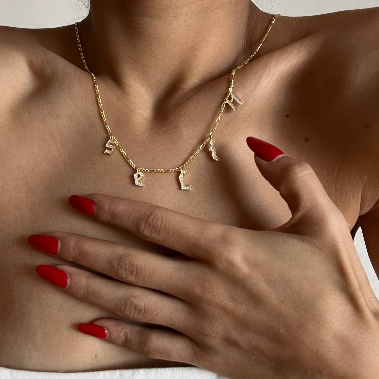 CHOCKER NAMENSKETTE MIT ZIRKONIA GOTHIC aus 925 Silber - Eleganter Halskette - AURIME