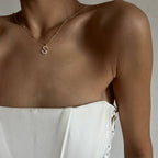 Zirkonia Vintage Letter Necklace - 925 SILBER aus 925 Silber - Hochwertiger Schmuck - AURIME