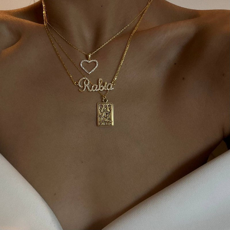 FULL ZIRKONIA HERZ KETTE aus 925 Silber - Eleganter Halskette - AURIME