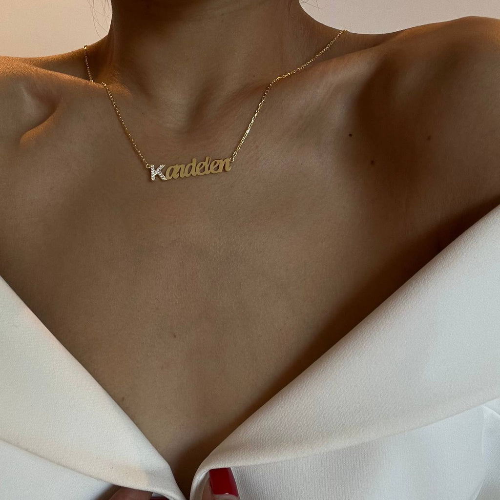 WAAGERECHTE NAMENSKETTE aus 925 Silber - Eleganter Halskette - AURIME