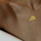 UMRISS KETTE STADT ODER LAND aus 925 Silber - Eleganter Halskette - AURIME