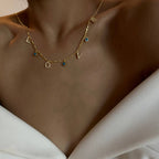 NAMENSKETTE MIT BUCHSTABEN UND NAZAR aus 925 Silber - Eleganter Halskette - AURIME