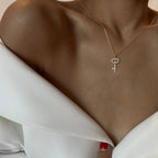 SCHLÜSSEL HALSKETTE MIT ZIRKONIA aus 925 Silber - Eleganter Halskette - AURIME