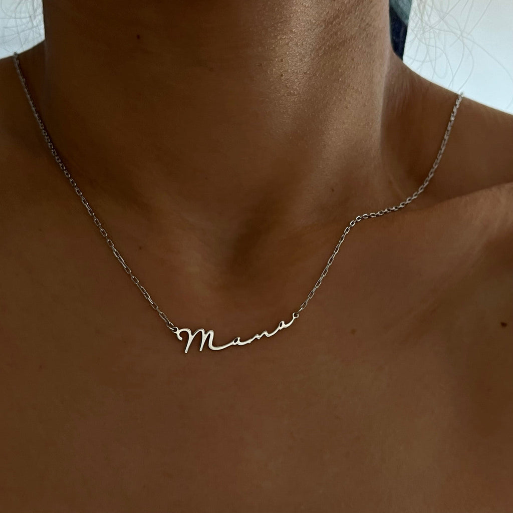 SIGNATUR KETTE WAAGERECHT aus 925 Silber - Eleganter Halskette - AURIME