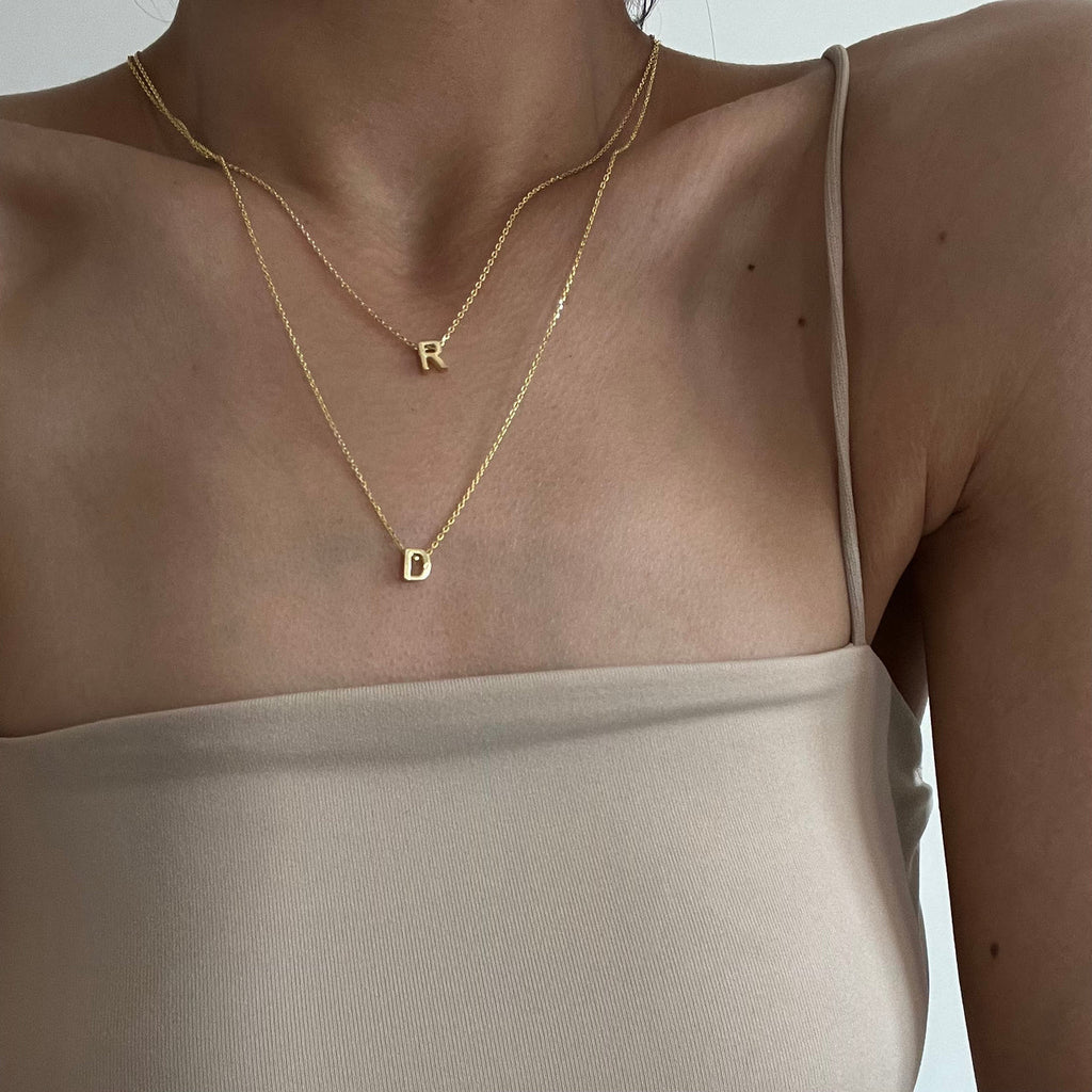 2 MINIMAL LETTER NECKLACE | 925 SILVER