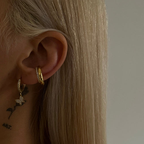 Ohrschmuck: AURIME Butterfly Model 2 Ohrringe aus 925 Silber, mit filigranem Schmetterlingsdesign, elegante Damenohrstecker