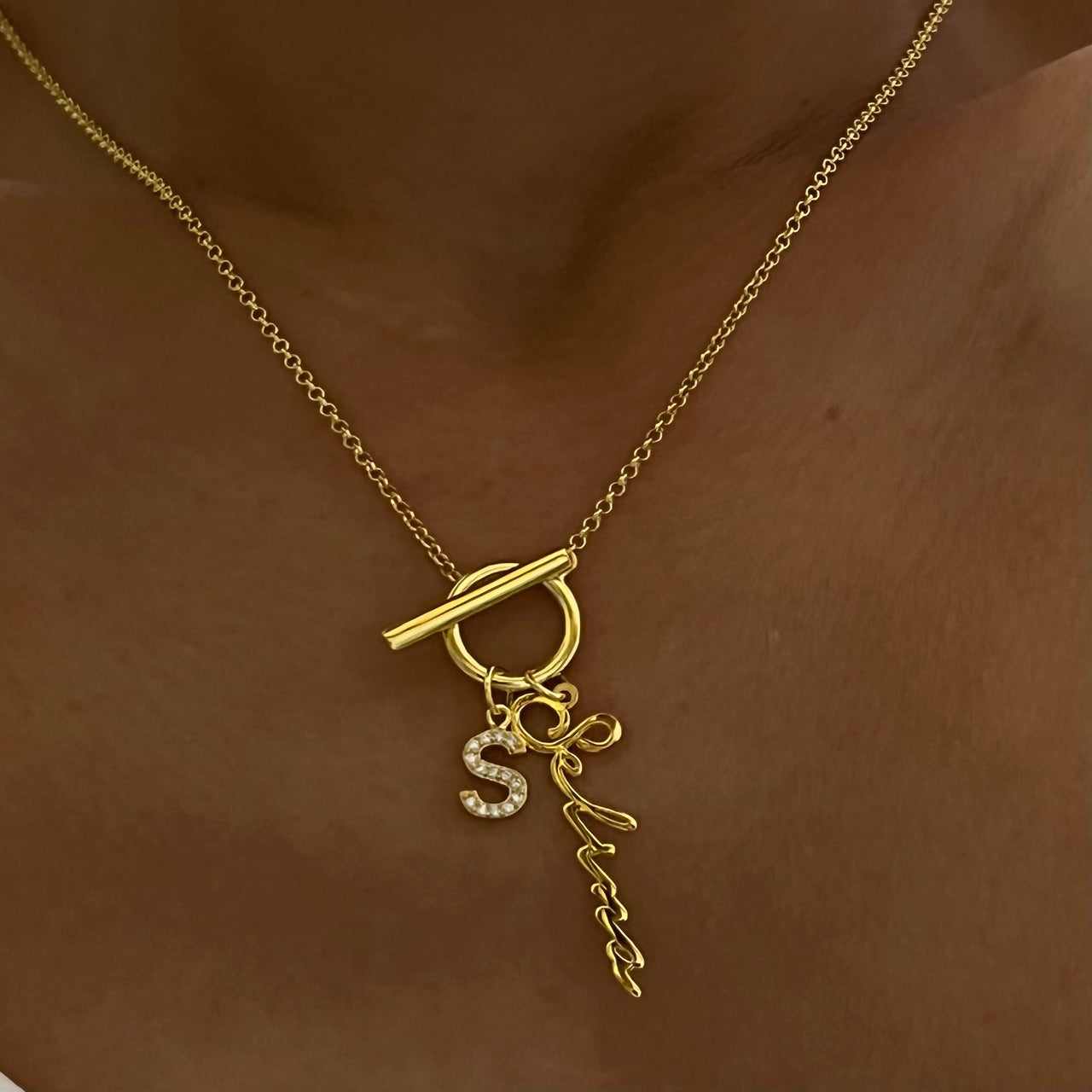 RUNDE CHAIN NAMENSKETTE aus 925 Silber - Eleganter Halskette - AURIME