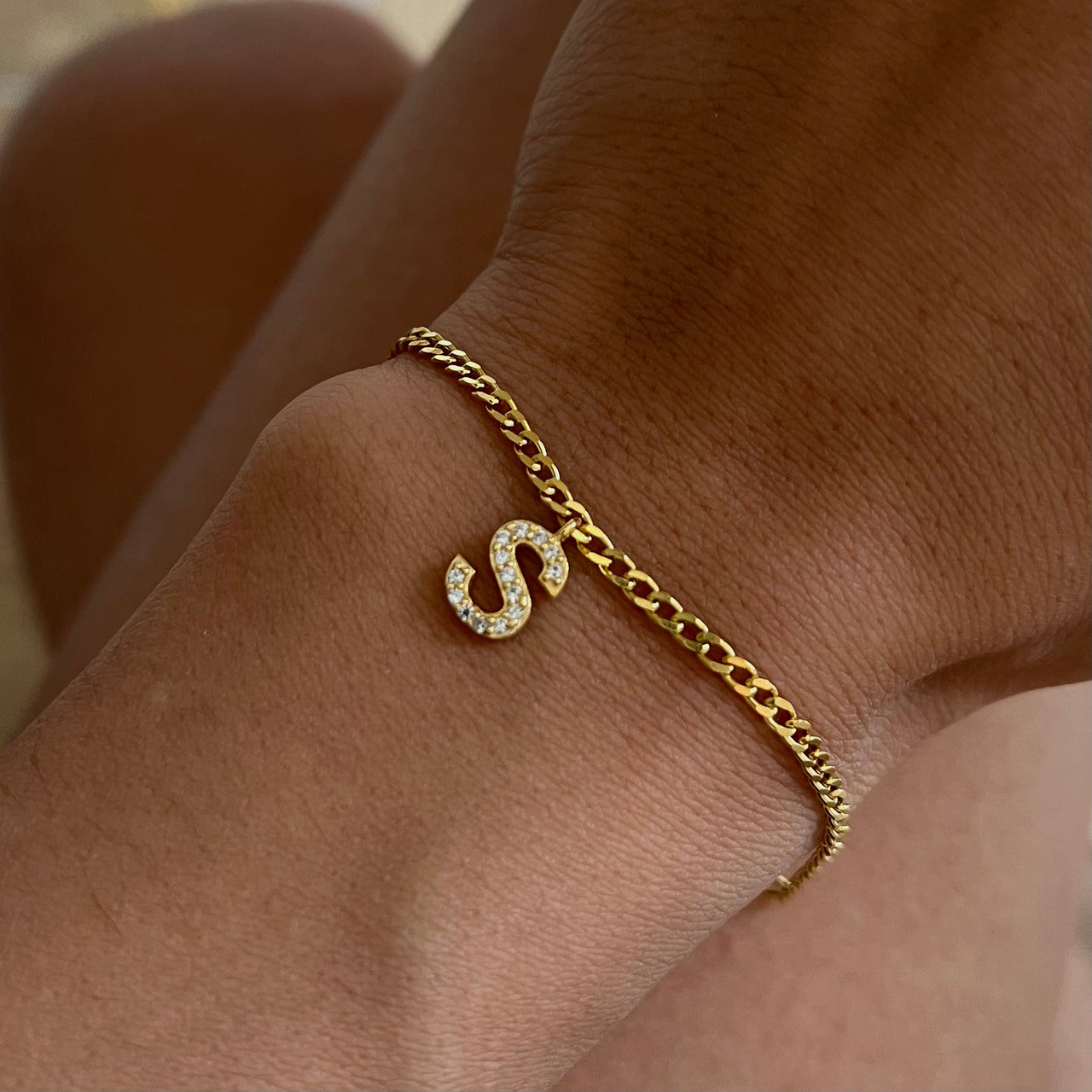 Armkette Gourmet mit Buchstabe - 925 SILBER aus 925 Silber - Eleganter Halskette - AURIME