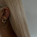 HALB STERN OHRRING aus 925 Silber - Eleganter Ohrringe - AURIME
