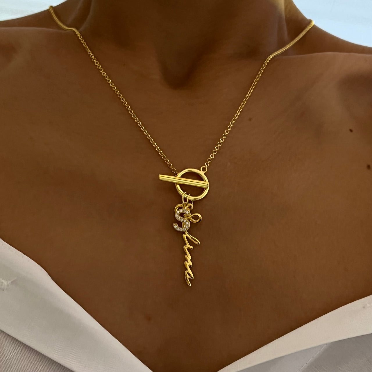 RUNDE CHAIN NAMENSKETTE aus 925 Silber - Eleganter Halskette - AURIME