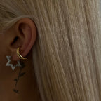HALB STERN OHRRING aus 925 Silber - Eleganter Ohrringe - AURIME
